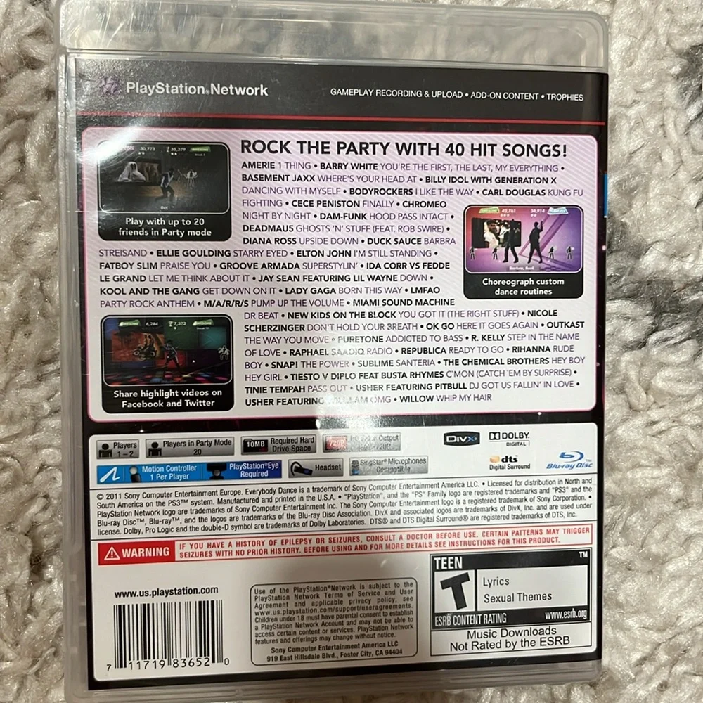 PS2 Everybody Dance Sony PlayStation 2011